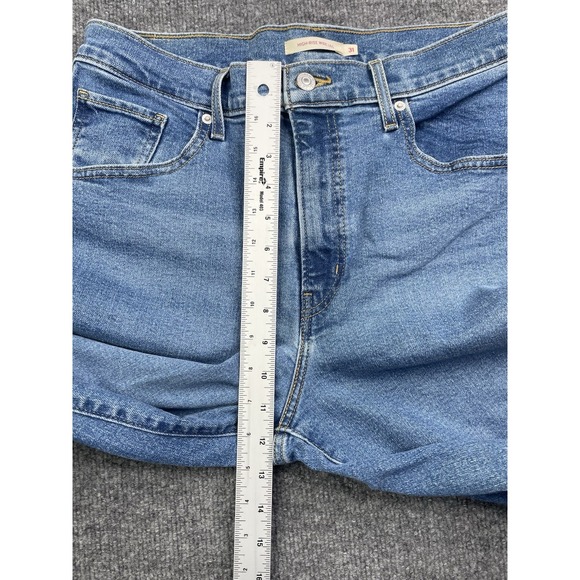 Levi's High Rise Wide Leg Jeans Women's 31  Blue Denim Stretch Baggy - Picture 6 of 10